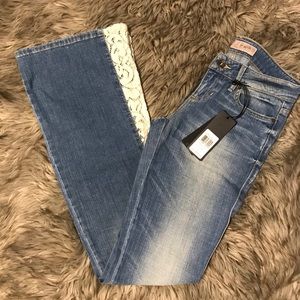 Guess jeans with crochet lace detail
